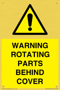 WARNING ROTATING PARTS BEHIND COVER
